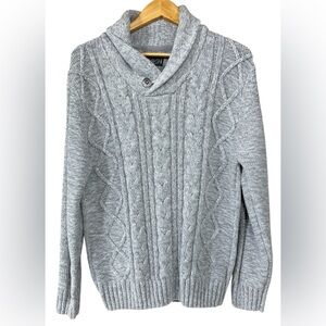 Trash Nouveau Sweater Gray Cable Knit Nordic | Men's L